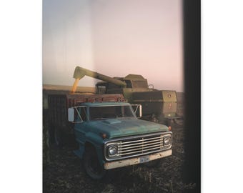 Vintage Grain Truck Canvas Print – Rustic Farmhouse Wall Art
