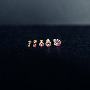 10k Gold Pink Stud Earrings