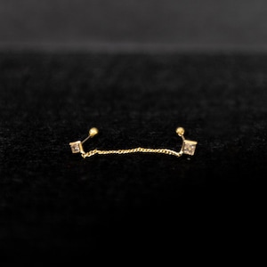 10k Gold Square Chain Earrings