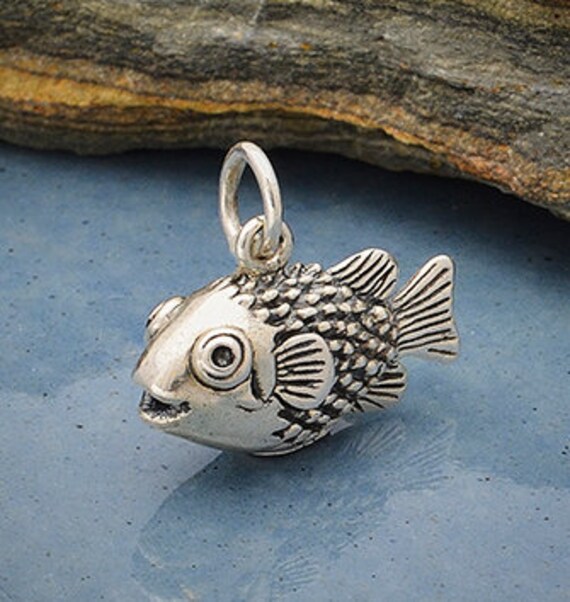 Puffer fish charm necklace