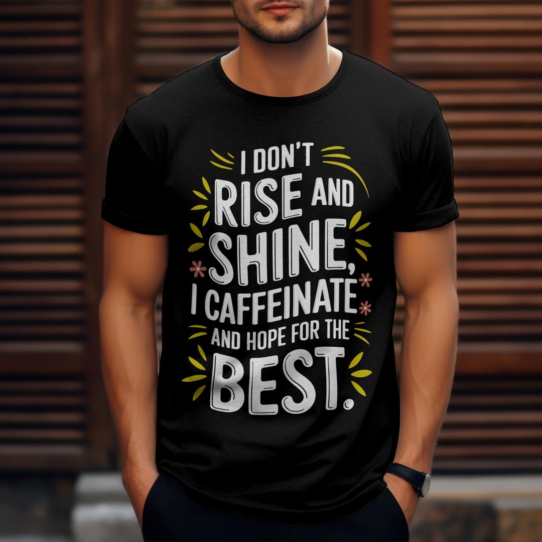 To Rise Funny Funny Coffee T-shirt: I Don't Rise and Shine, Caffeinate - Etsy