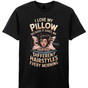 Bedhead T Shirt, Black Pillow Quote Tee in Cotton Blend