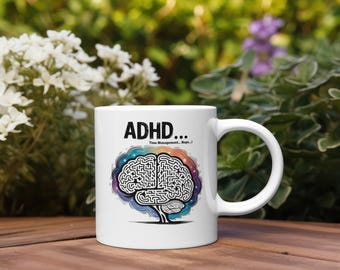 Caneca de gerenciamento de tempo para TDAH: presente divertido para conscientização sobre saúde mental