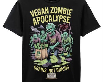 Veganistisch zombie-apocalyps-T-shirt: limited edition horror-humor