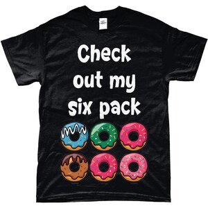 Camiseta divertida de donut, camiseta negra con estampado de abdominales, ropa para amantes