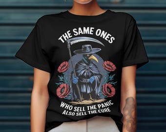 Plague Doctor Conspiracy T-shirt: The Cure In The Chaos T-shirt met print