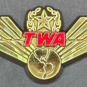 Vintage TWA Airlines Badge Pin Junior Pilot Plastic Wings