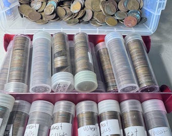 Rollo de monedas de cobre Lincoln Wheat Cents de descarte - Monedas de descarte puras - 50 monedas - 95% cobre