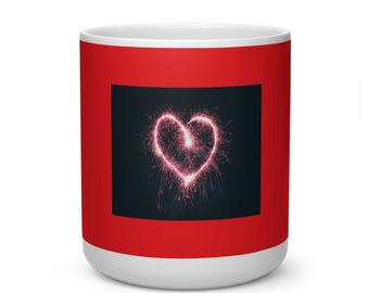 Valentine Firework Heart Shape Mug