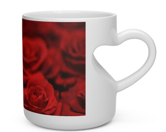 Valentine Rose Heart Shape Mug