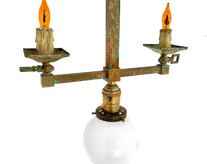 Antique Early 1900s Arts & Crafts Mission Chandelier Light ...