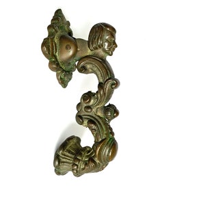 Antique Bronze Door Knocker: 19th Century European Architectural Hardware