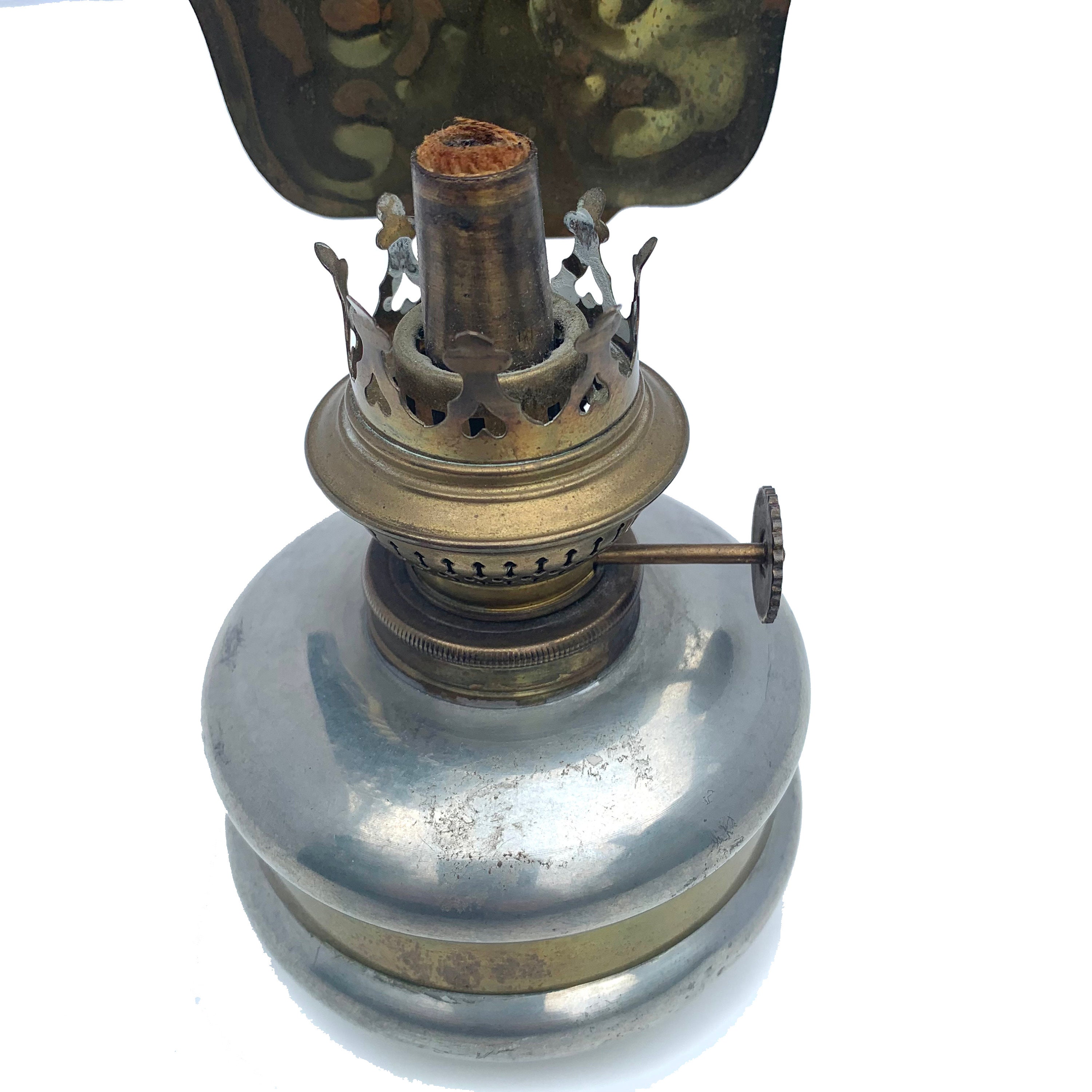 Kosmos Brenner Antique Antique Art Deco Round Wick Oil Lamp Original Etsy