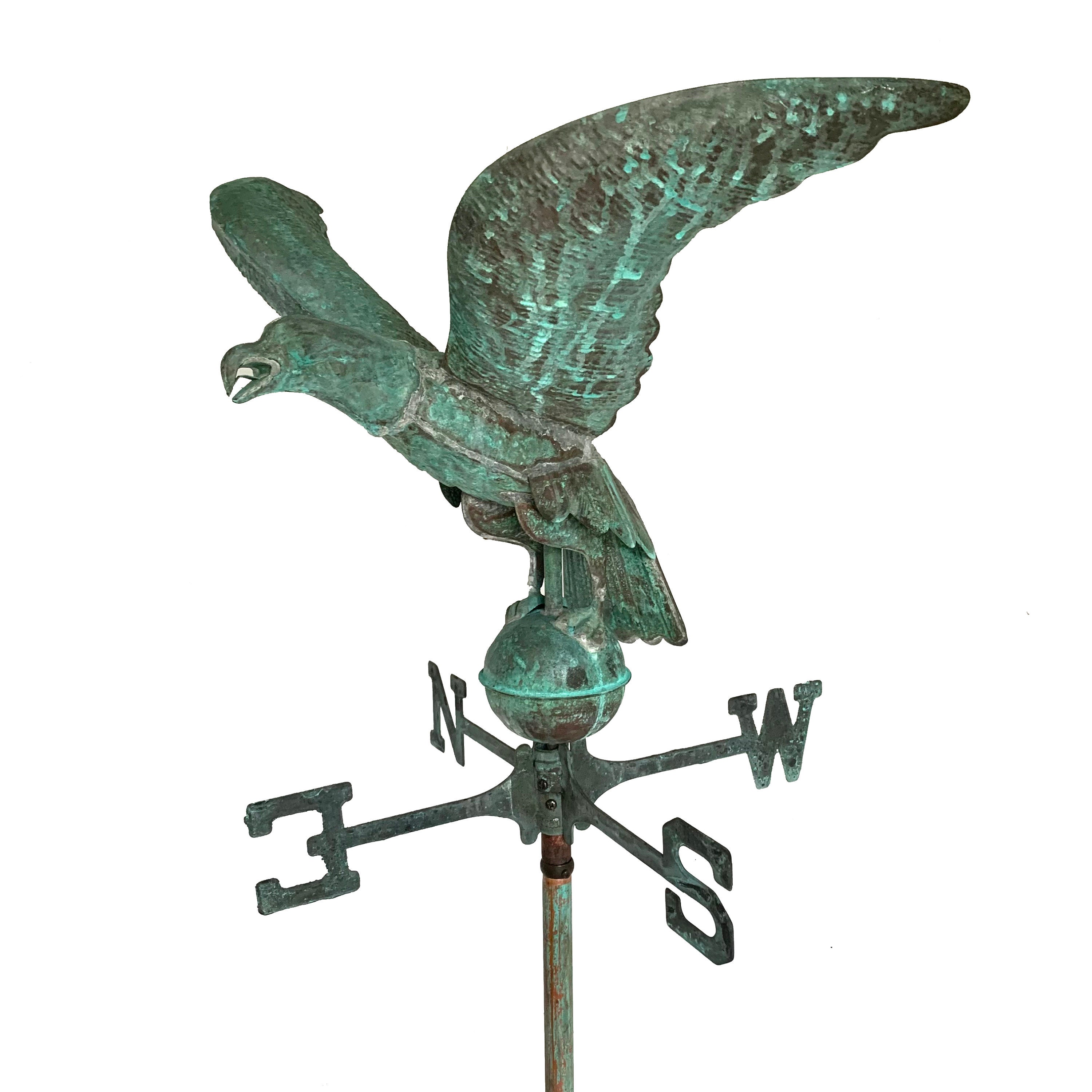Antique Copper Eagle Weathervane on Custom Iron Stand Etsy