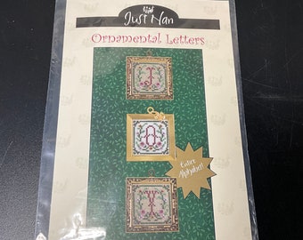 Just Nan Ornament Letters Entire Alphabet vintage 2005 counted cross stitch chart