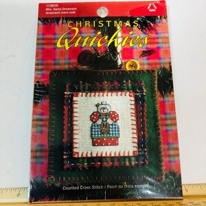 Leisure Arts, Christmas Quickies, Mrs. Santa Ornament, Counted Cross Stitch Kit