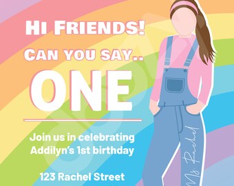 Miss Rachel Birthday Invitation - Etsy