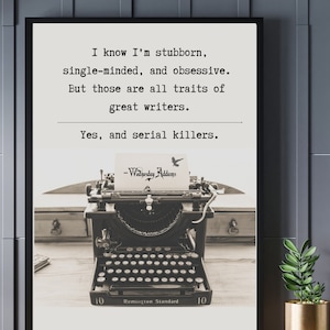 Wednesday Addams Writers Quote Poster
