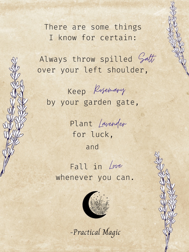 Practical Magic Lessons Digital Print - Etsy