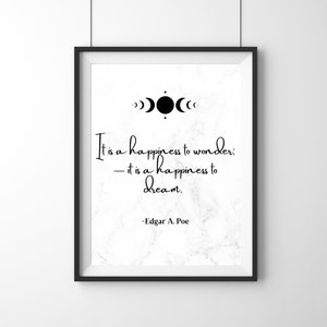 Edgar Allan Poe Happiness and Dreams Digital Poster