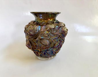 Imperial Glass #181 Peacock La Bella Rose Vase