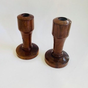 Wood Candle Holders | Handmade | Black Walnut | Vintage | Country | Gift