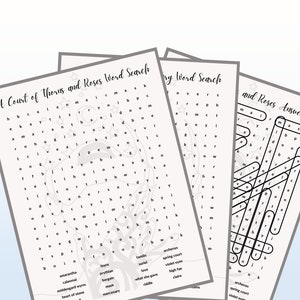 ACOTAR Word Search Puzzle Game Digital Download / Crossword Puzzle