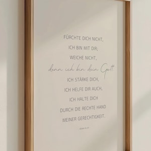 Fürchte Dich Nicht | Jesaja 41,10 | Druckbare Wandkunst | Modern Bibelvers | Minimalistisches christliches Poster Geschenk | Schriftkunst