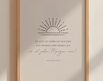 Lamentations 3:22-23 | Goodness | New Every Morning | Printable Wall Art | Modern Bible Verse | Minimalist Christian Poster | Scripture | Decoration
