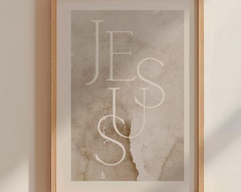 Jesus | Printable Wall Art | Modern Bible Verse | Minimalist Christian Poster | Bible Scripture Art | Jesus Poster | Baptism Gift