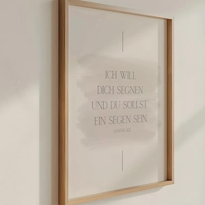 Ich will dich segnen und du sollst ein Segen sein | Wandkunst | Modern BibelVers | Minimalistisches christliches Poster | 1.Mose 12,1