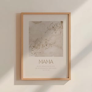Mama | Christliches Poster | Muttertag | Geschenk | Wanddeko | Bibelvers | Sie ist wertvoller als die kostbarsten Edelsteine | Modern Blumen