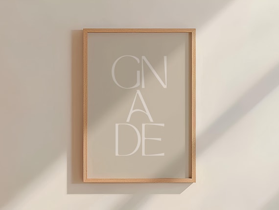 Gnade | Christliches Poster | Wanddeko | Bibelvers | Deutsch | minimalistisch | Wandposter | A4 & A3 | Geschenk