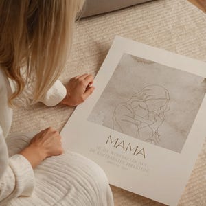 Mama | Christliches Poster | Muttertag | Geschenk | Wanddeko | Bibelvers | Sie ist wertvoller als die kostbarsten Edelsteine | Modern bild 3