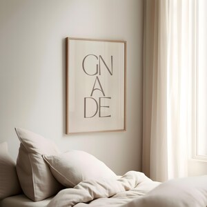 Gnade | Christliches Poster | Wanddeko | Bibelvers | Deutsch | minimalistisch | Wandposter | A4 & A3 | Geschenk Bild 2