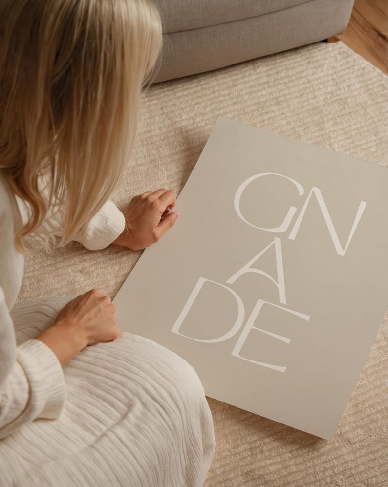 Gnade | Christliches Poster | Wanddeko | Bibelvers | Deutsch | minimalistisch | Wandposter | A4 & A3 | Geschenk Bild 5