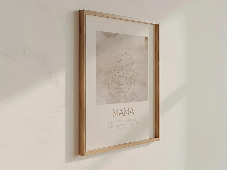 Mama | Christliches Poster | Muttertag | Geschenk | Wanddeko | Bibelvers | Sie ist wertvoller als die kostbarsten Edelsteine | Modern bild 8