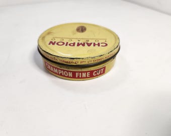Vintage Champion Tobacco Tin Australia Fine Cut 2 Oz Tobacciana Man Cave  Retro