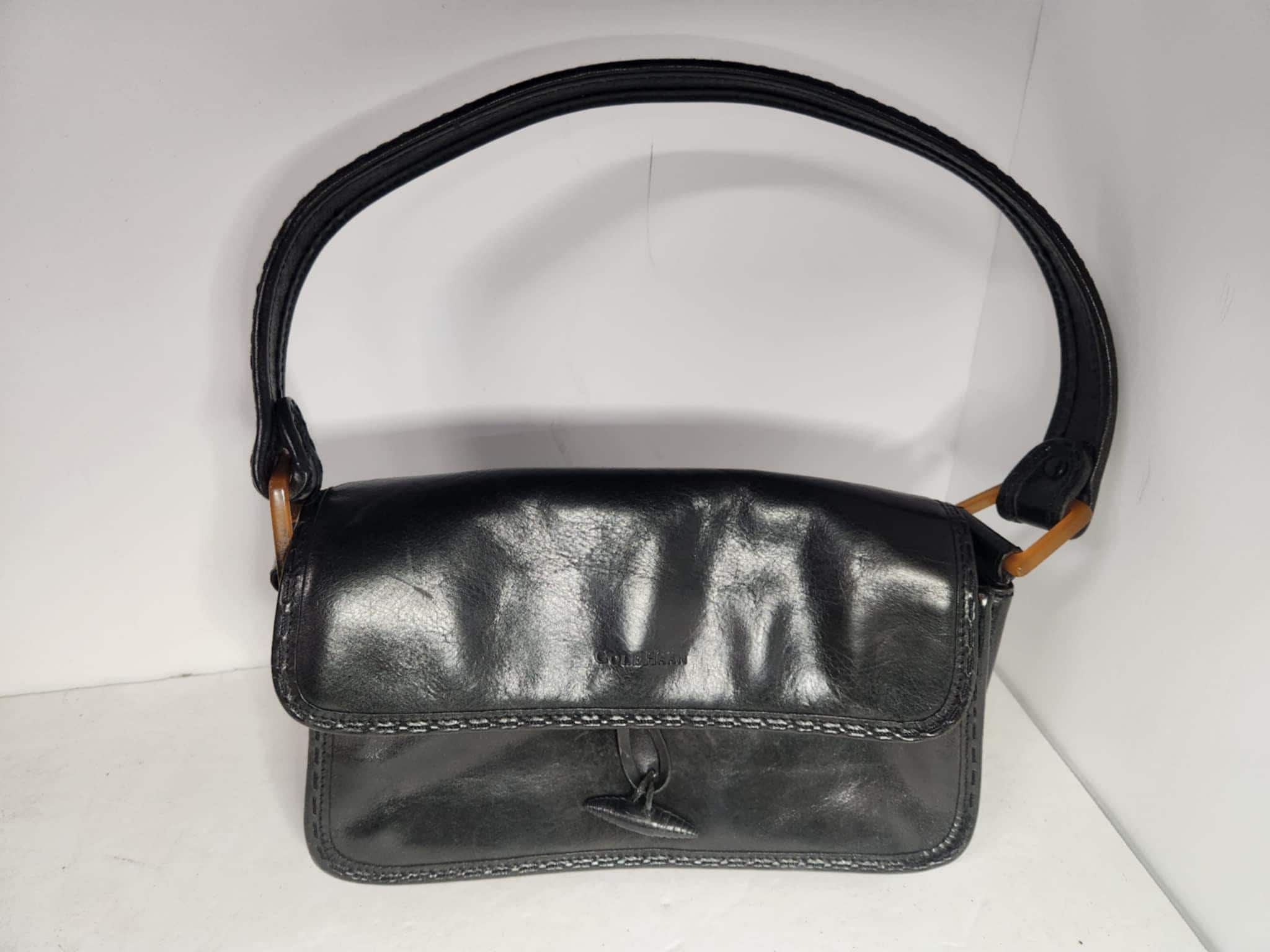 Vintage Black Leather Cole Haan Purse Handbag Shoulder Bag Boho - Etsy