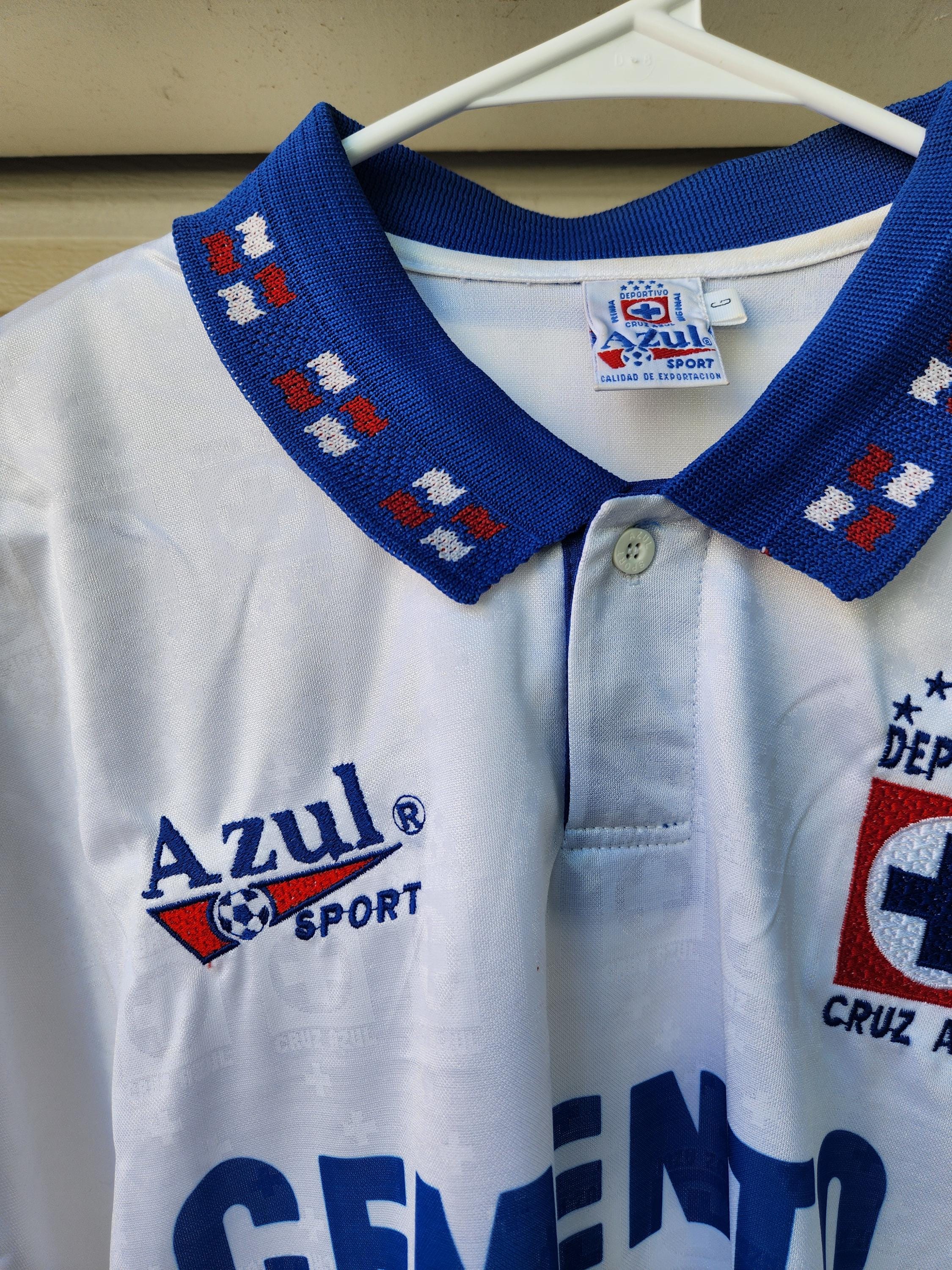 Rare Vintage 90's Cruz Azul Sport Liga Soccer White Jersey Men's Large ...