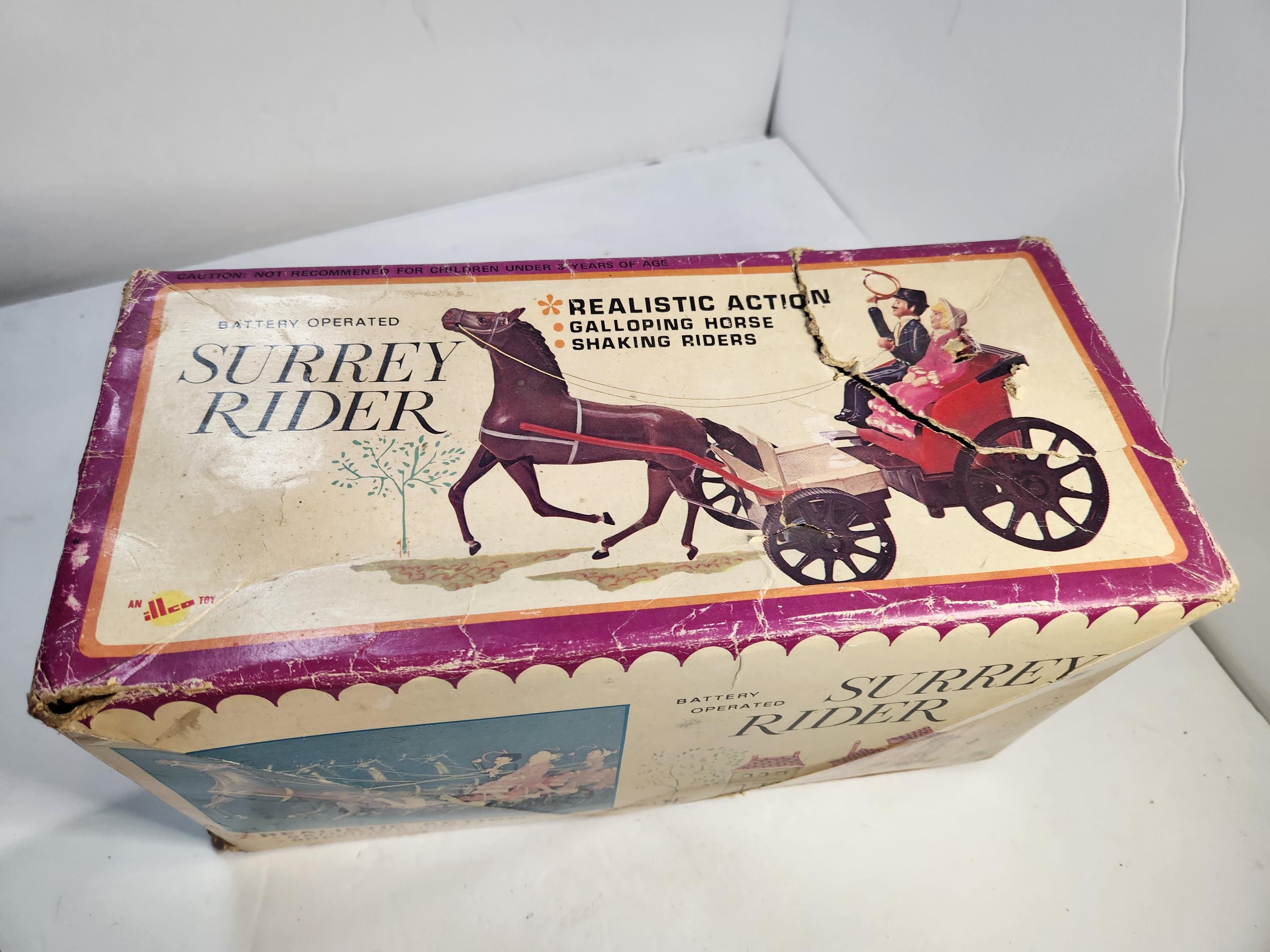 Vintage Surrey Rider Toy by Illco Wild West Horse Wagon W/box