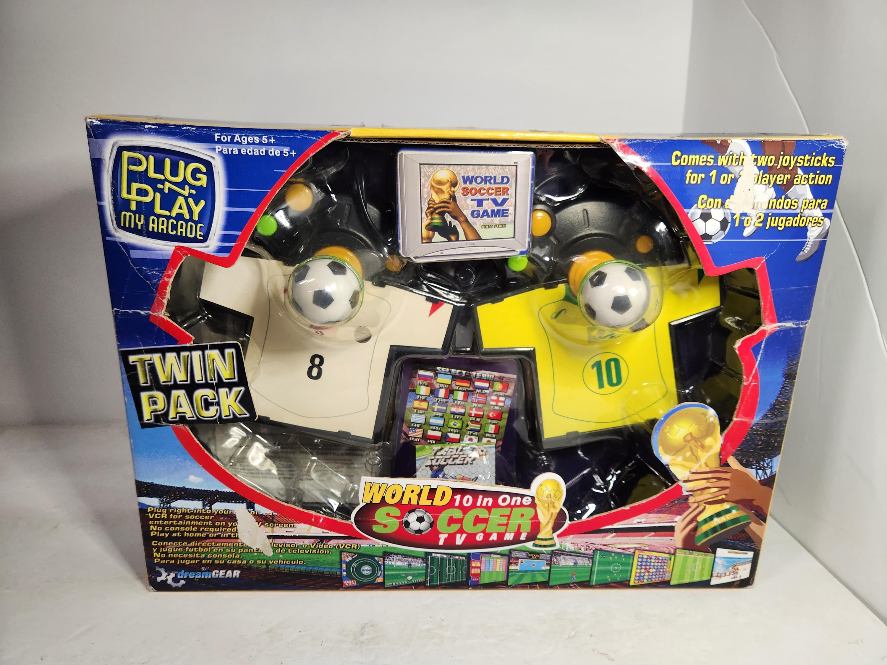 NEW Plug N Play My Arcade World Soccer TV Game 10 in 1 Twin Pack