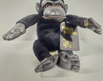 New w/Tags Beenie Boppers Ramon Vintage 1997 24k Special Effects Plush Gorilla