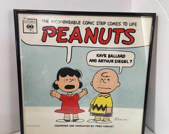 Framed Peanuts Comic Strip Comes To Life Vinyl Record LP Charlie Brown Snoopy