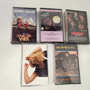 Vintage Lot of 5 Classic Rock Cassette Tapes Seger, Hagar, 38 Special, Loverboy