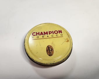 Vintage Champion Tobacco Tin Australia Fine Cut 2 Oz Tobacciana Man Cave  Retro