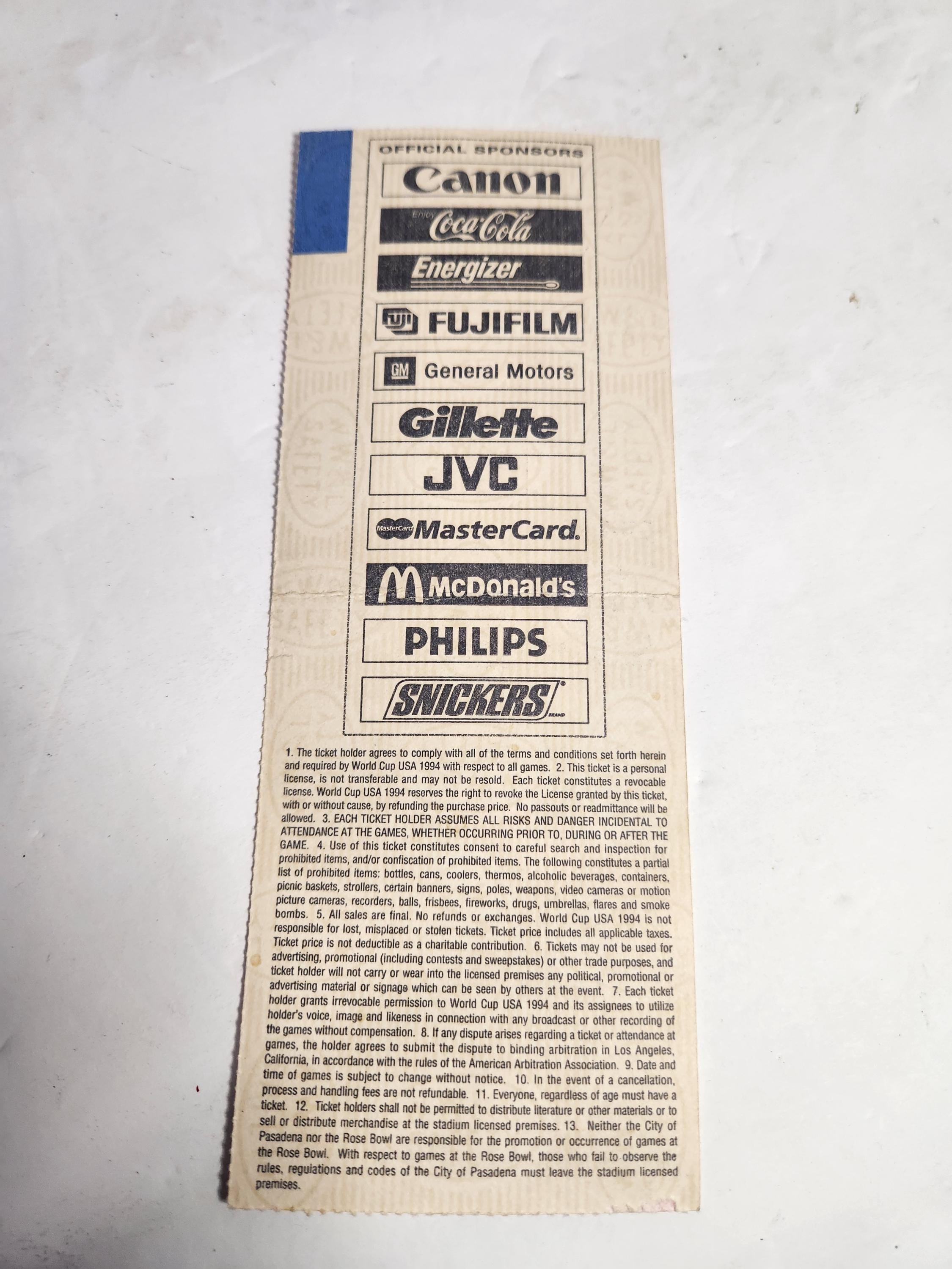 World Cup USA 1994 Ticket Stub Champion Brazil Russia Opening