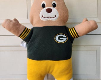 Large Green Bay Packers Teddy Bear Pillow Buddies Vintage 90's Crown Crafts NFL