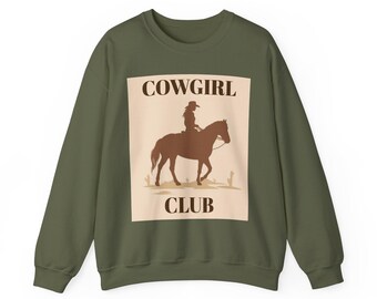 Cowgirl Club Sweater, Western wear, Cozy, Horse Lover gift, Womens Shirt
