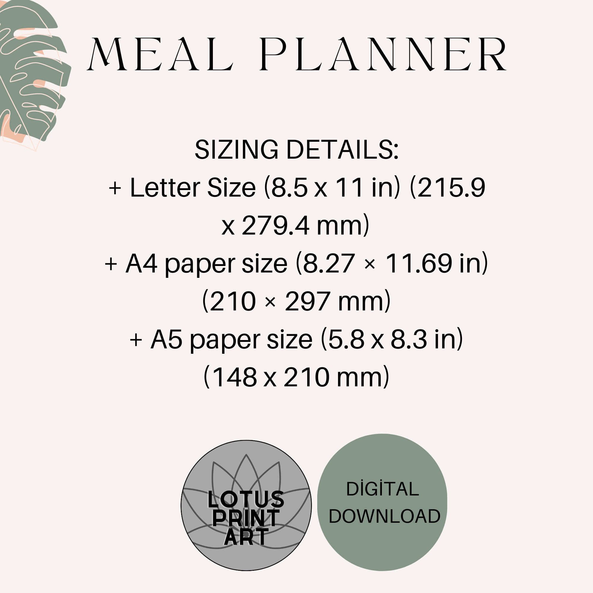Weekly Meal Planner Printable 7 Day Menu Plan Food Planner - Etsy